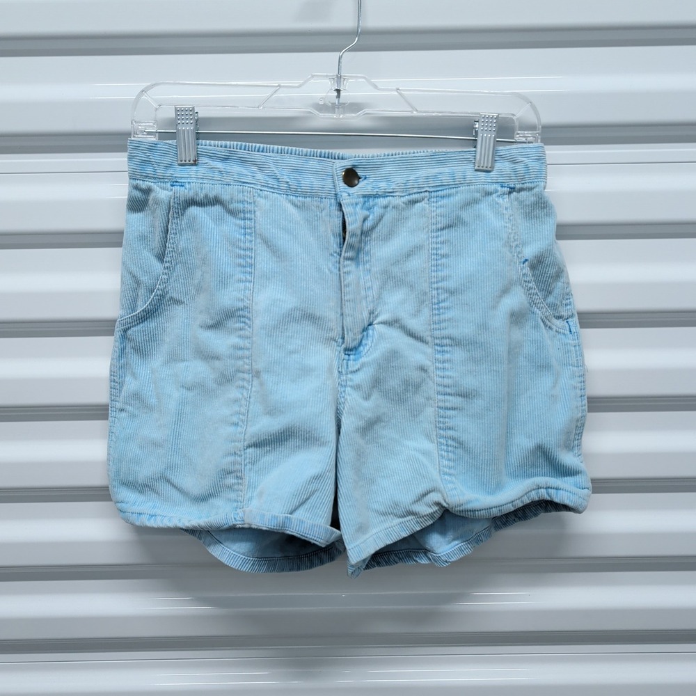 Windridge Mervyns Size 32 Womens Light Blue Corduroy High Rise Vintage Shorts‎